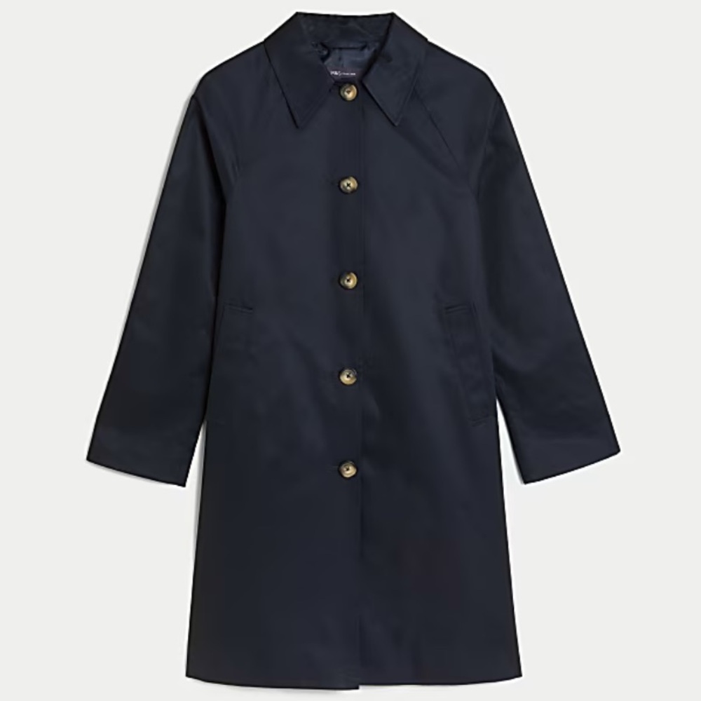 M&S Marks & Spencer navy trench car coat “sézane Clyde style” - Picture 5 of 7